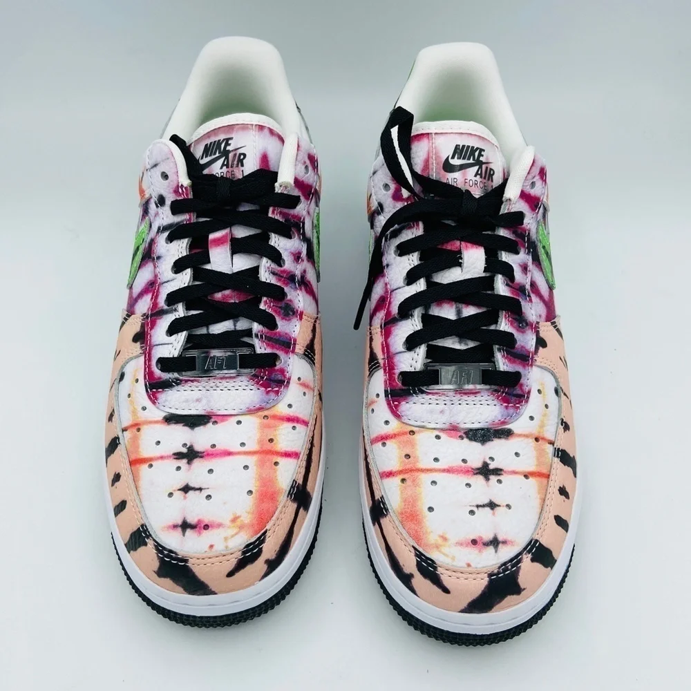 NIB NIKE Women's Air Force 1 Black Tie Dye Colorful Sneaker Shoes Size 8.5 - Picture 4 of 8